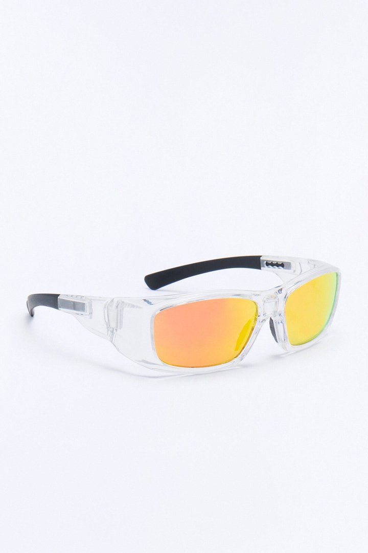 Missed Call Sport Wrap Sunglasses - Clear