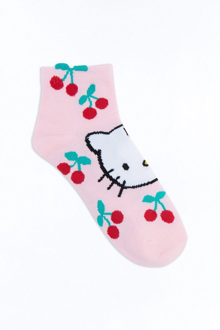 Hello Kitty Cherry Crew Socks - Pink/combo