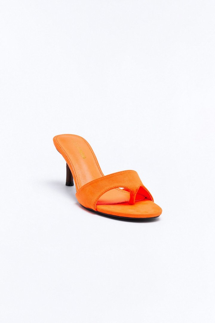 Niya Suede Thong Heels - Orange