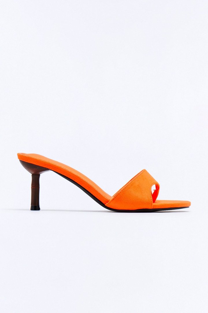 Niya Suede Thong Heels - Orange