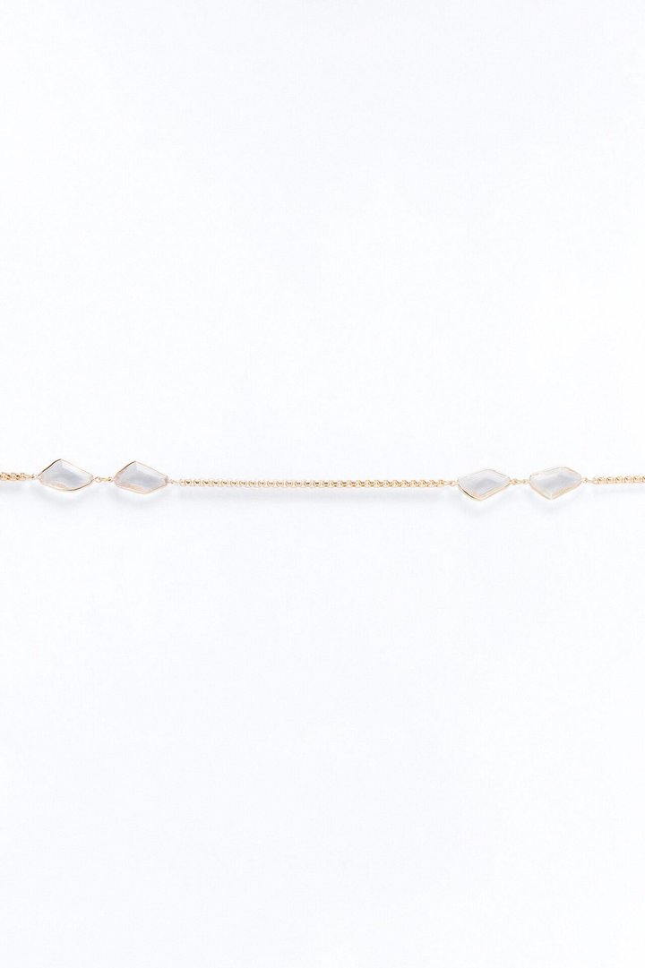 Never Alone Clear Jeweled Chain Belt - Gold/Clear