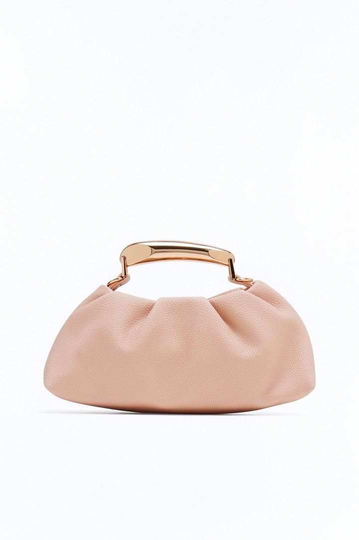 All Eyes On Faux Leather Satchel Bag - Nude