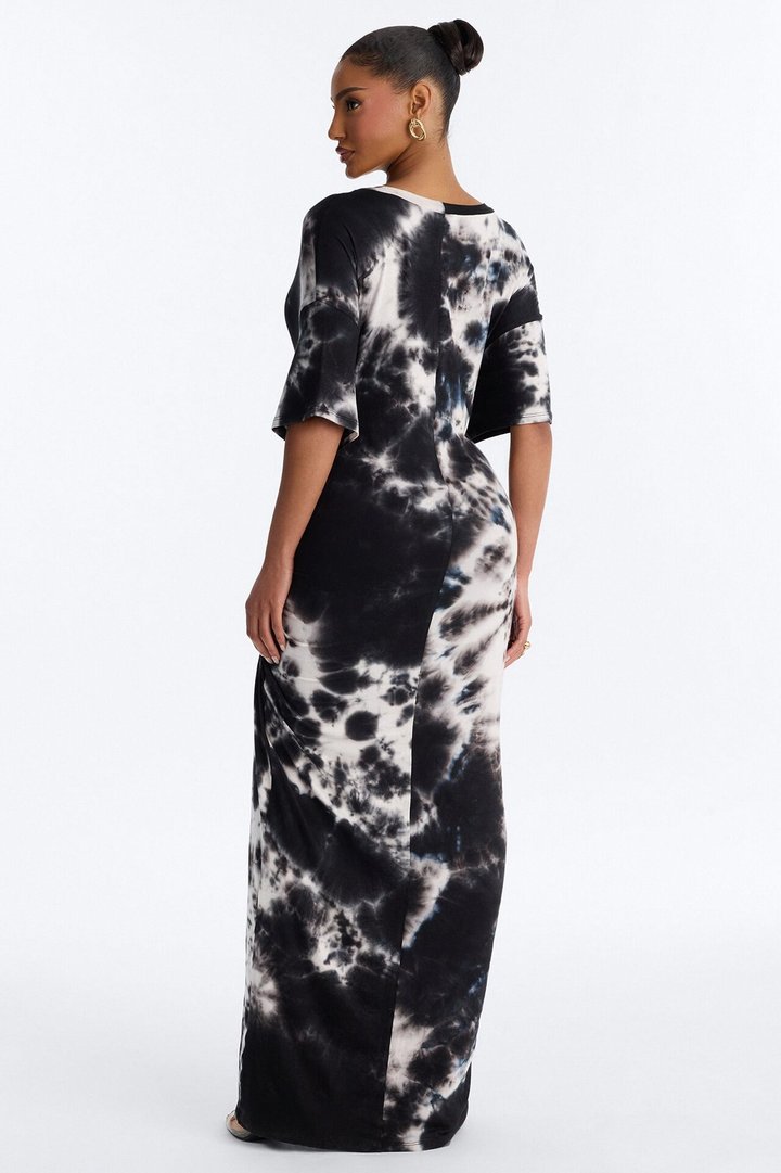 Tatum Tie Dye Maxi Dress - Black/combo