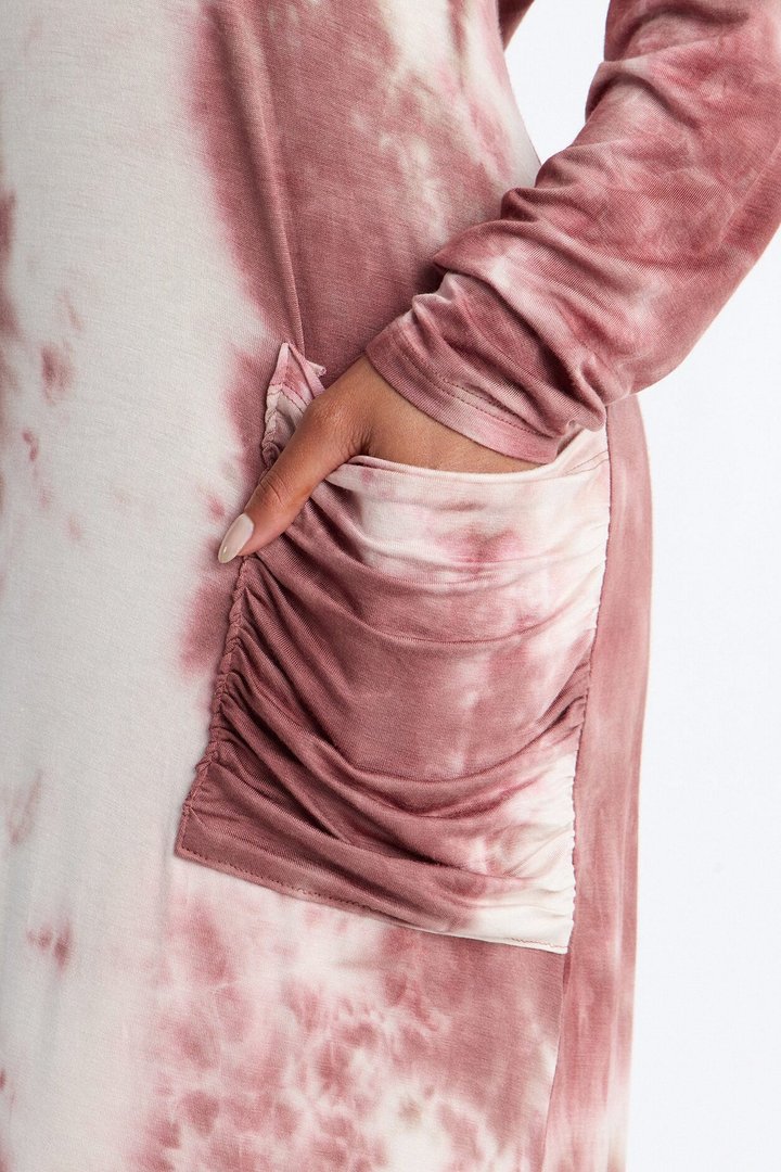 Rayne Tie Dye Maxi Dress - Mauve/combo