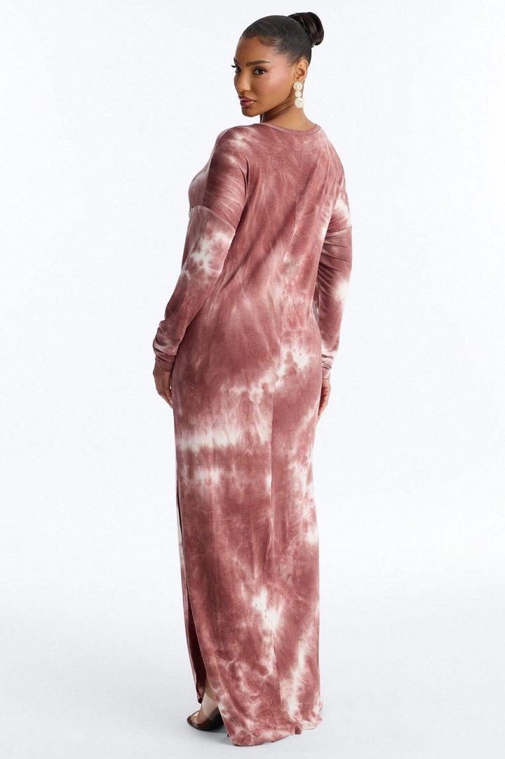 Rayne Tie Dye Maxi Dress - Mauve/combo