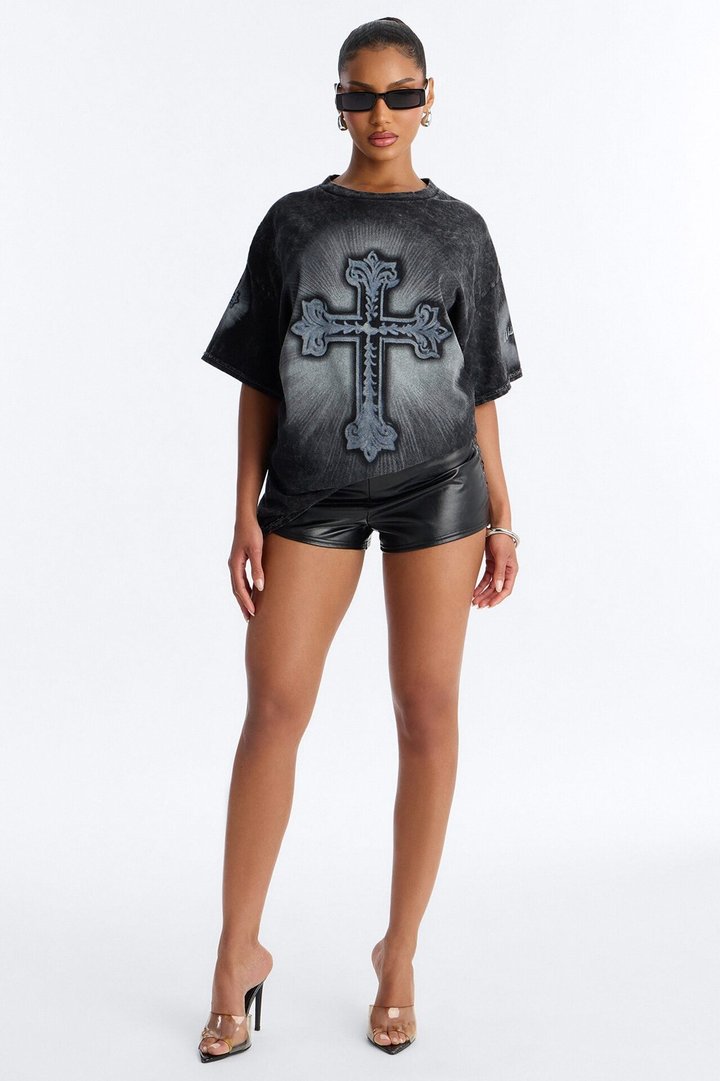 Lights From Above Washed Tee - Black Wash
