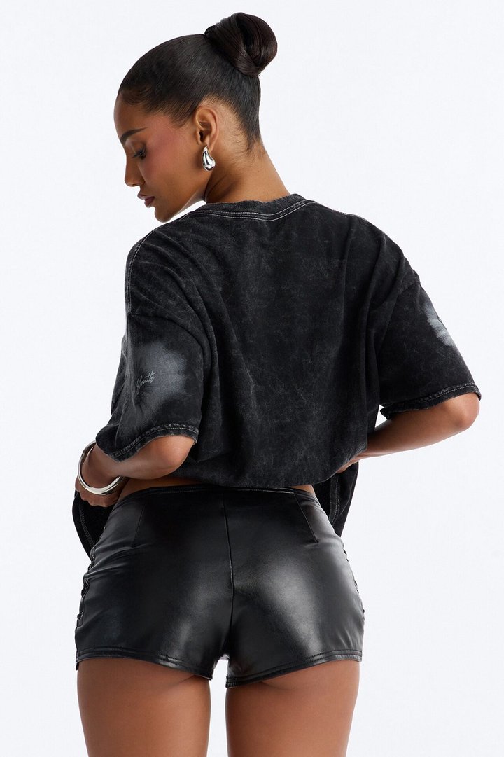 Lights From Above Washed Tee - Black Wash