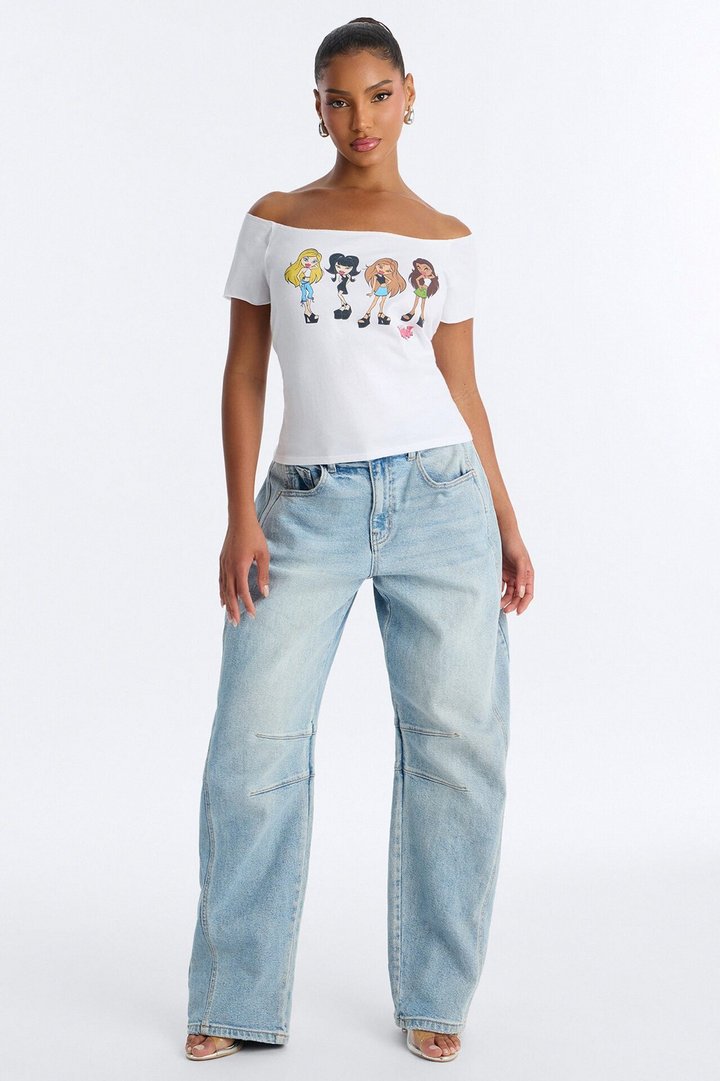 Bratz Cool Girls Off Shoulder Top - White