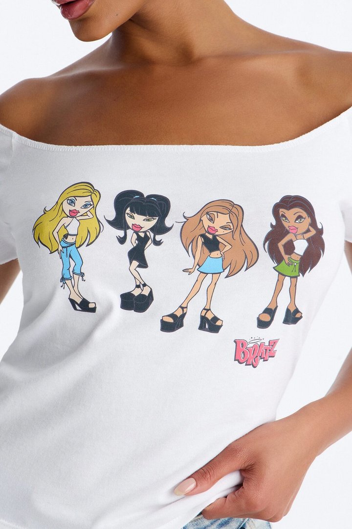 Bratz Cool Girls Off Shoulder Top - White