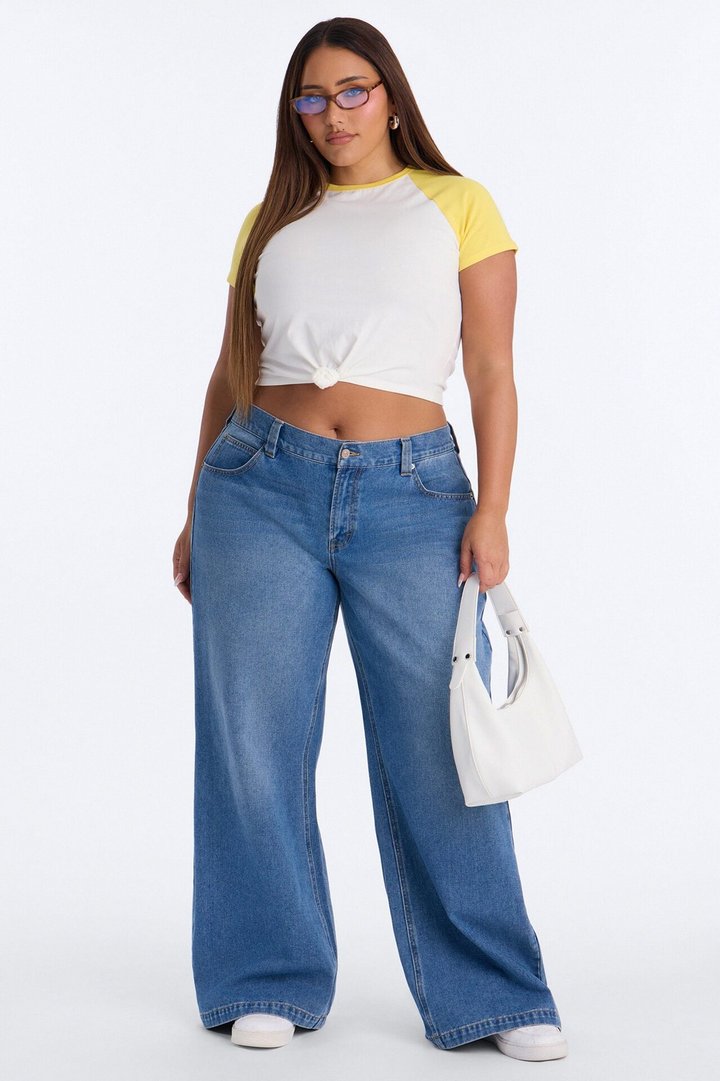 Third Base Knot Short Sleeve Top - Yellow/combo
