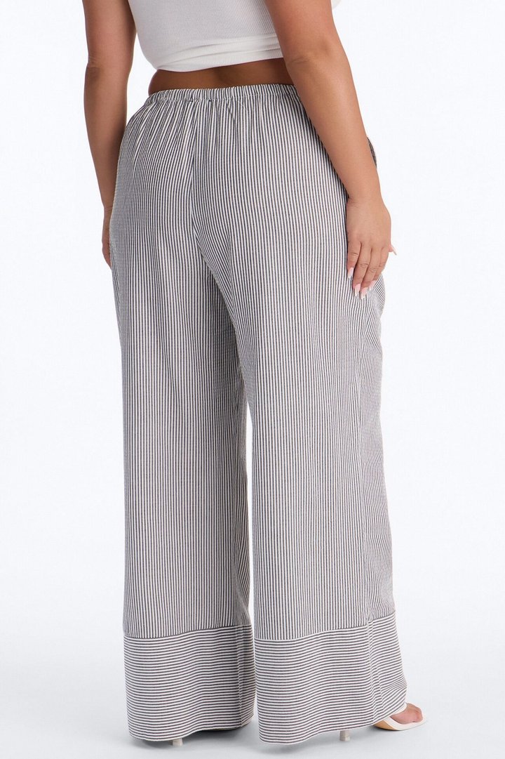 Suddenly I See Wide Leg Striped Pant - Black/White