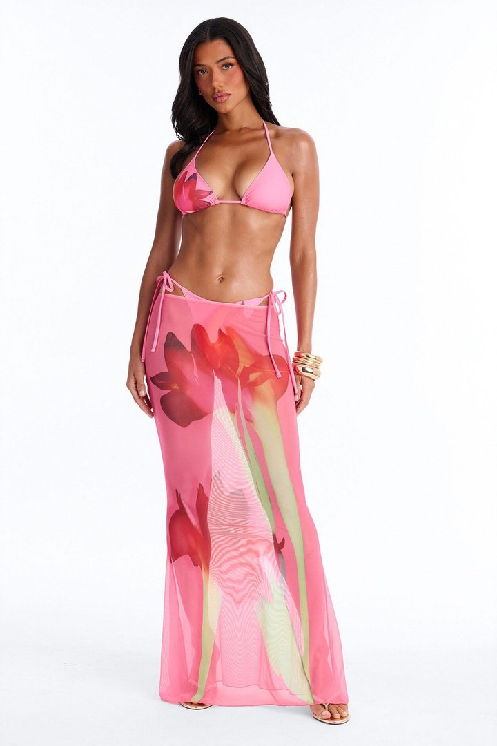 Can't Find The Words Bikini And Sarong - Pink/combo
