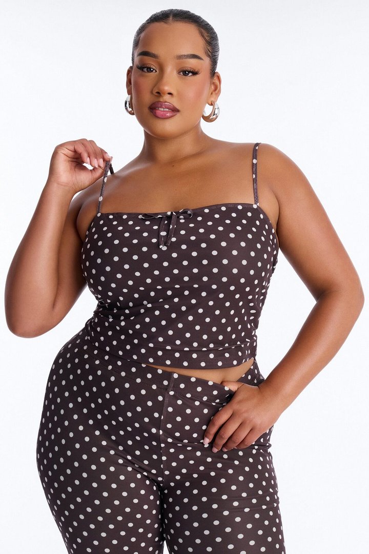 My Sweet Spot Polka Dot Capri Set - Chocolate