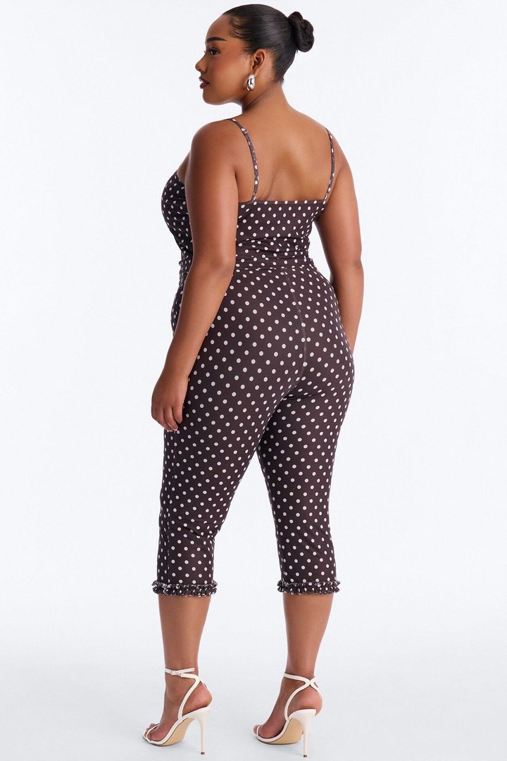 My Sweet Spot Polka Dot Capri Set - Chocolate