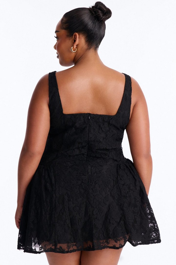 Little Miss Perfect Lace Micro Mini Dress - Black