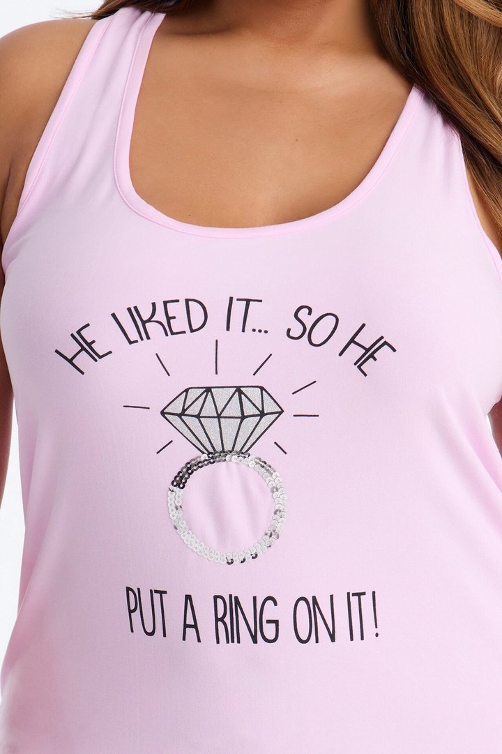 He Liked It Tank & Short PJ Set - Pink/combo