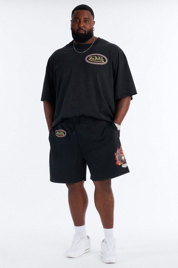 Von Dutch Motorcycle Club Sweatshort - Black Wash