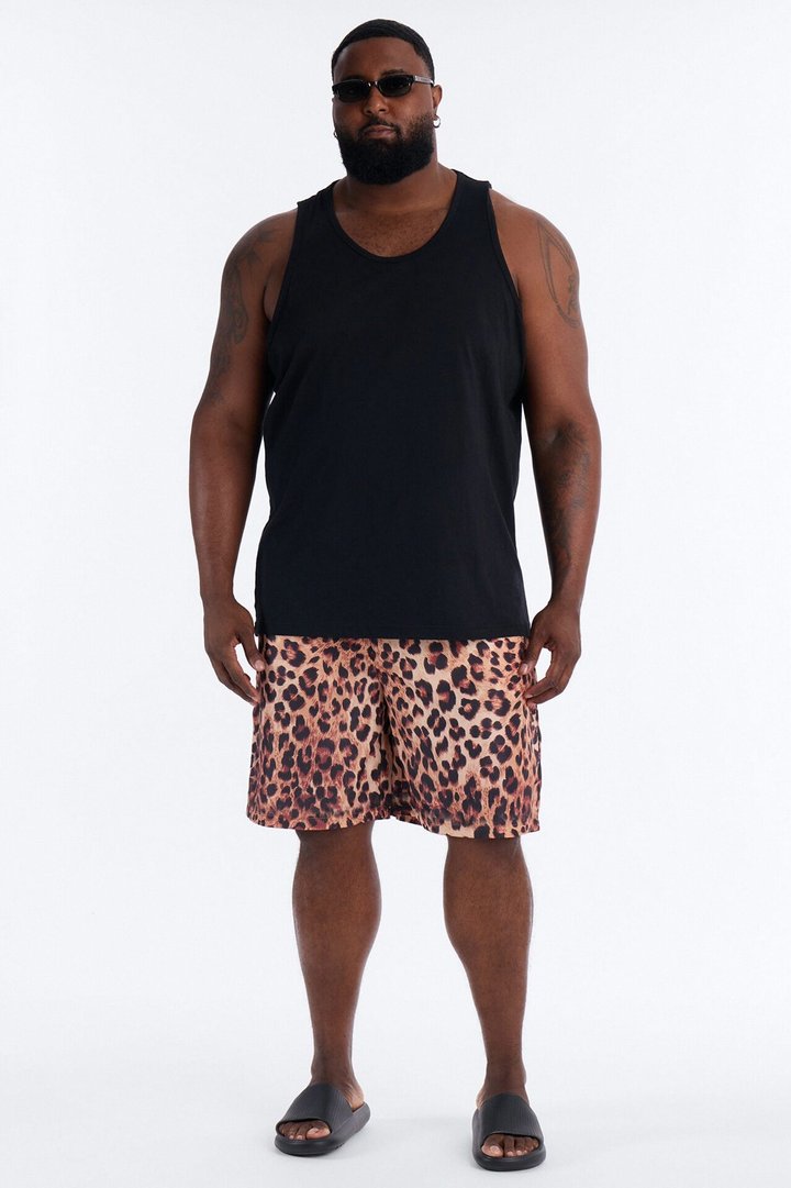Leopard Print Swim Trunk 7″ - Leopard