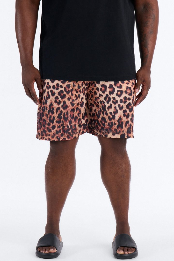 Leopard Print Swim Trunk 7″ - Leopard