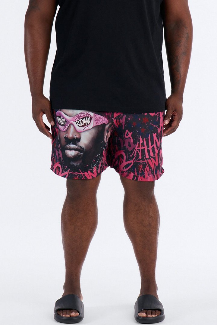 Rodman Poolside Swim Trunk 7″ - Pink/combo