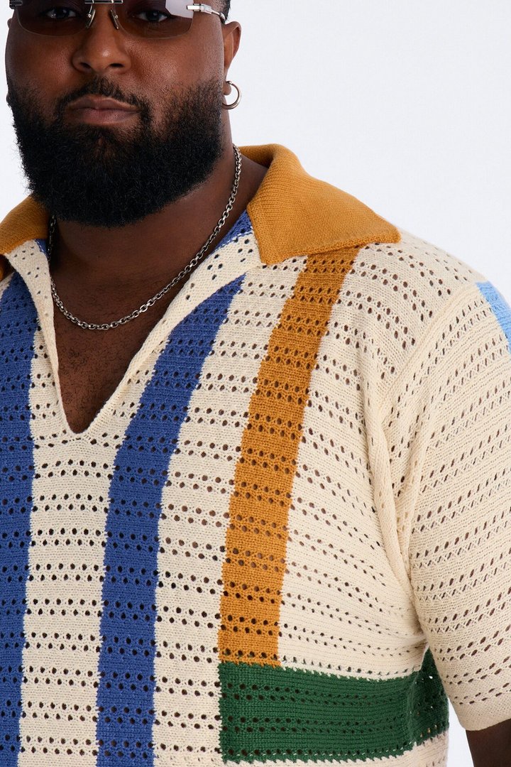 La Playa Crochet Mondrian Johnny Collar Polo - Multi Color