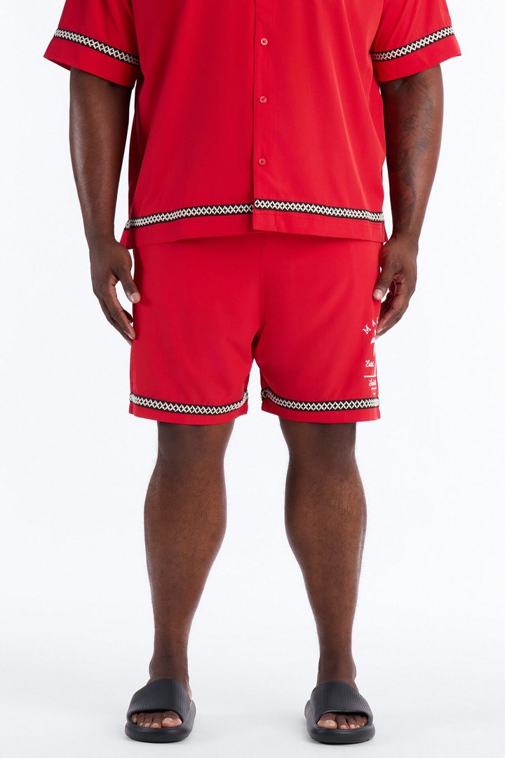 Malibu Social Club Swim Trunk 7″ - Red