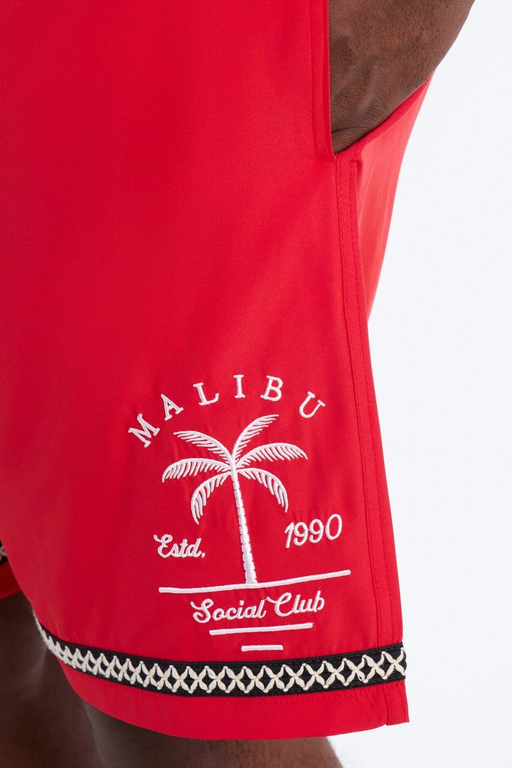 Malibu Social Club Swim Trunk 7″ - Red