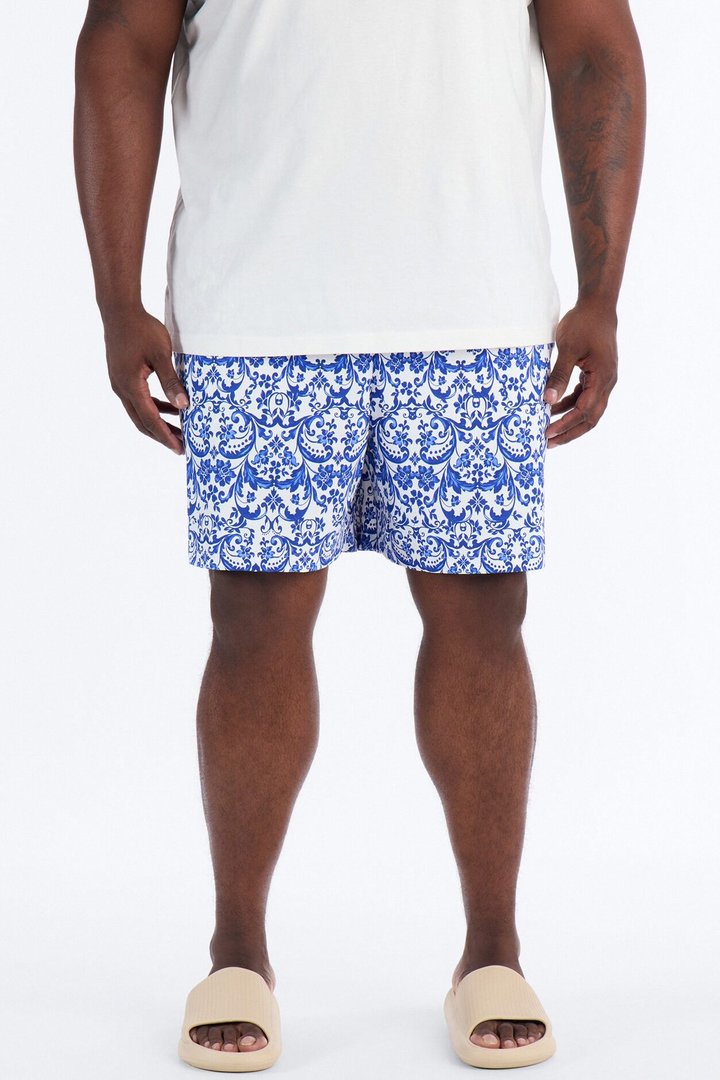 Palazzo Tile Swim Trunk 7″ - Blue/combo