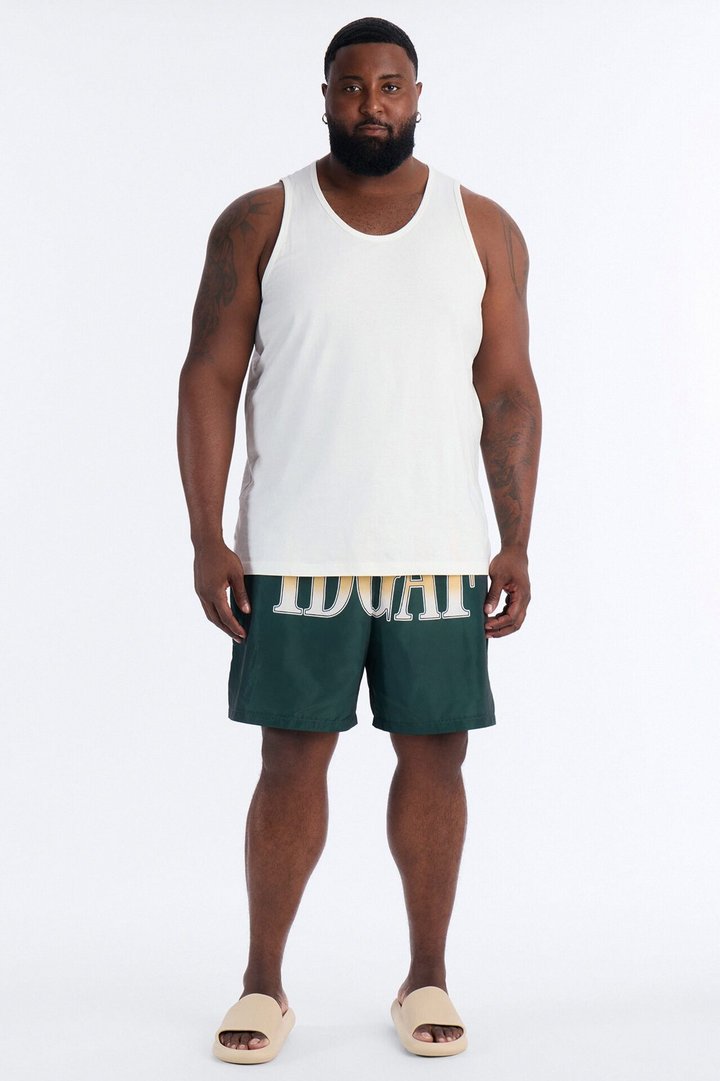 IDGAF Swim Trunk 7″ - Hunter Green