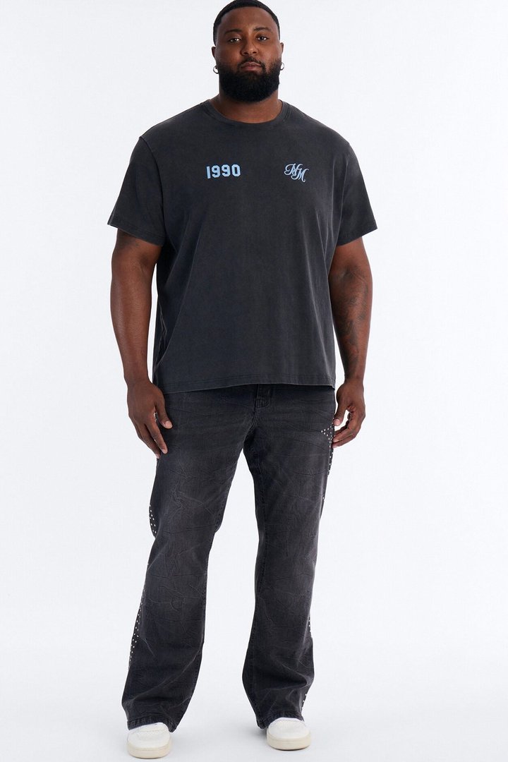 1990 High Density Short Sleeve Tee - Black Wash