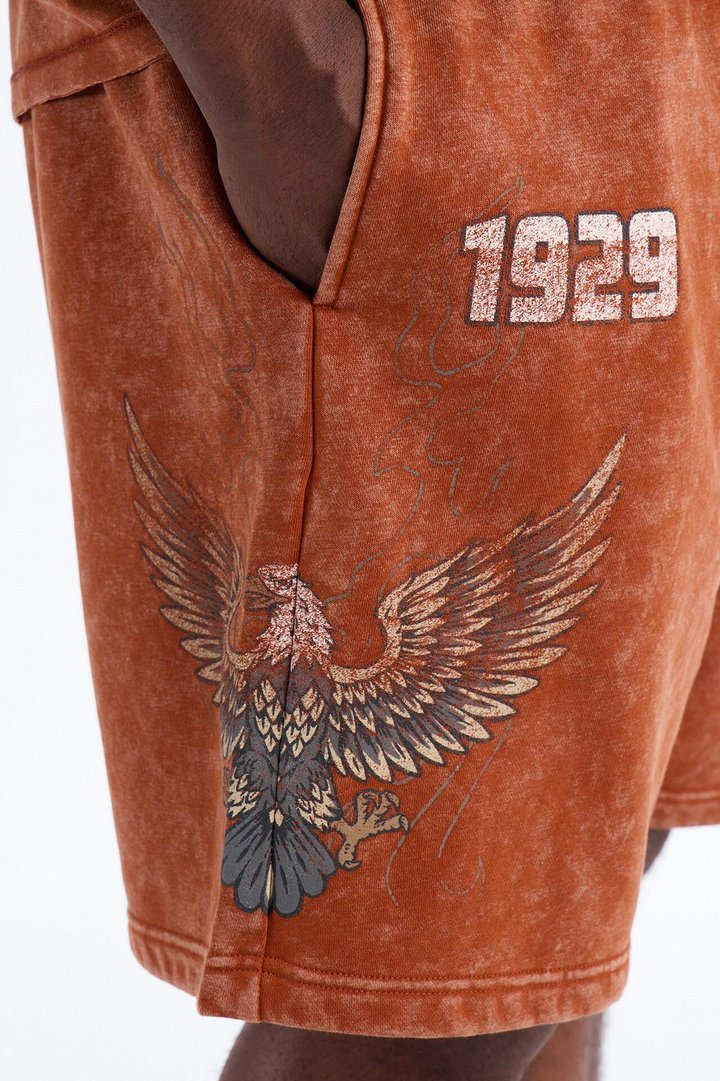 Von Dutch Born To Ride Sweatshort - Orange
