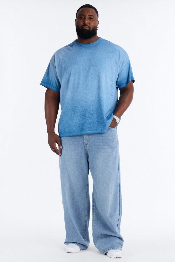 The Oil Wash Oversized Tee - Washed Blue