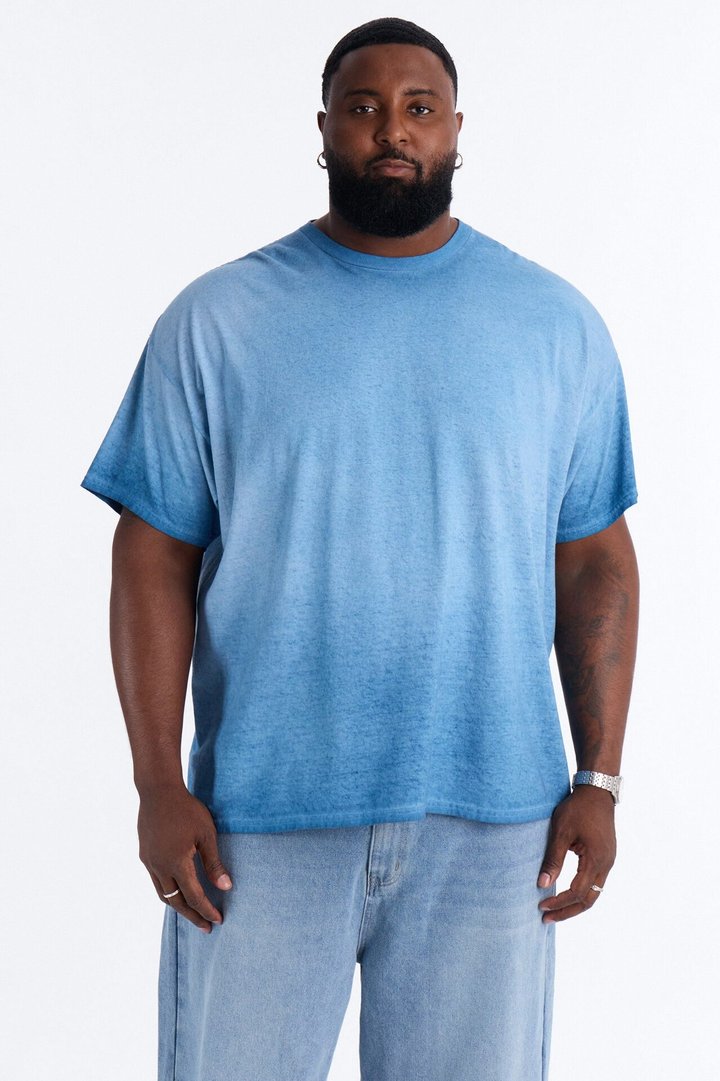 The Oil Wash Oversized Tee - Washed Blue