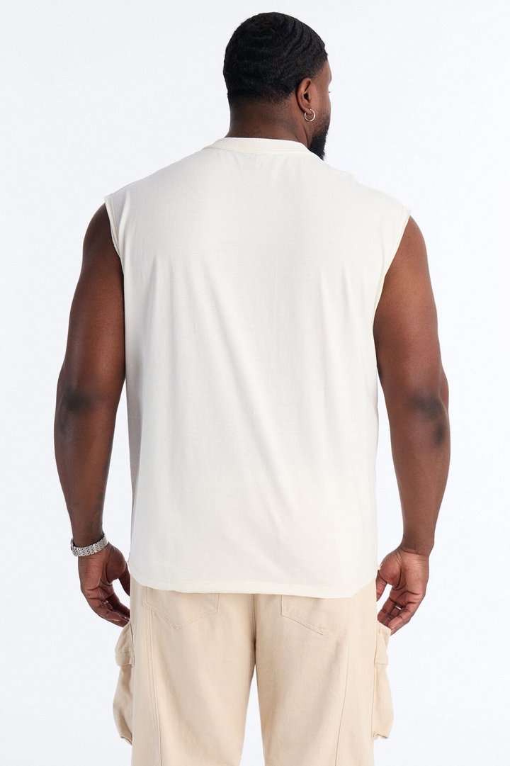 Von Dutch Motor Heavy Weight Muscle Tee - Cream