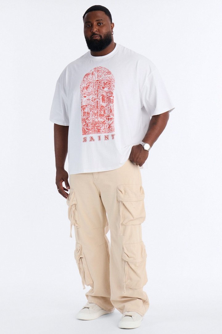 Forever Saint Oversized Short Sleeve Tee - White