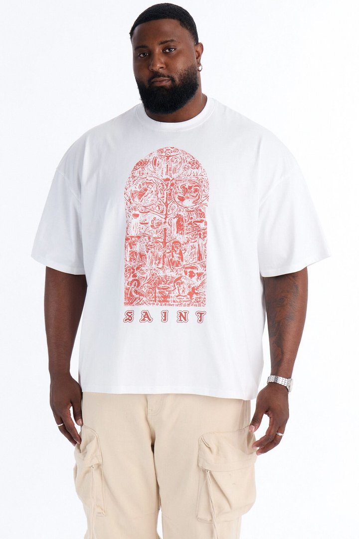 Forever Saint Oversized Short Sleeve Tee - White