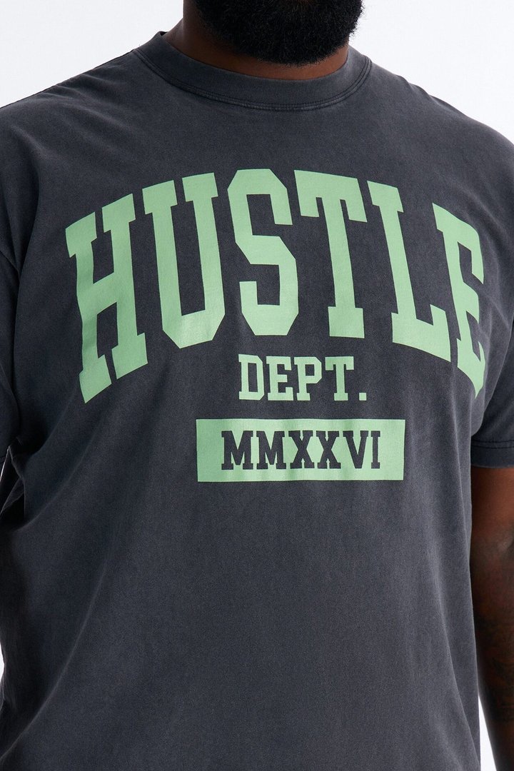 Hustle Dept Oversized Heavy Weight Short Sleeve Tee - Black
