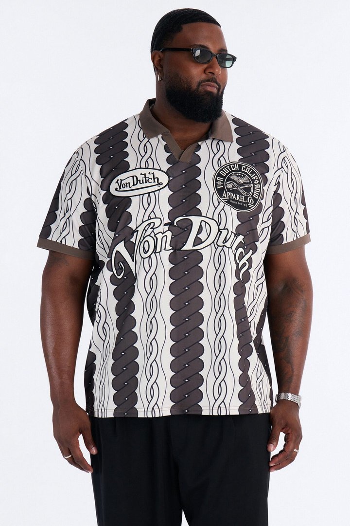 Von Dutch Johnny Collar Soccer Jersey - Chocolate
