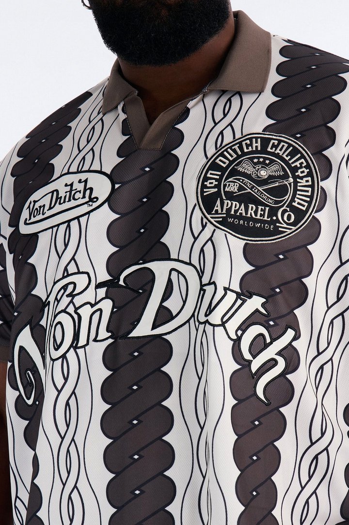 Von Dutch Johnny Collar Soccer Jersey - Chocolate