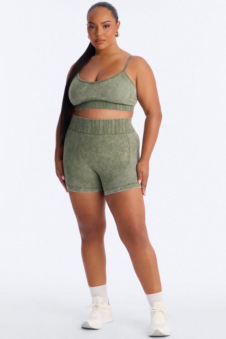Wynn Washed Seamless Sculpting Short Set - Olive