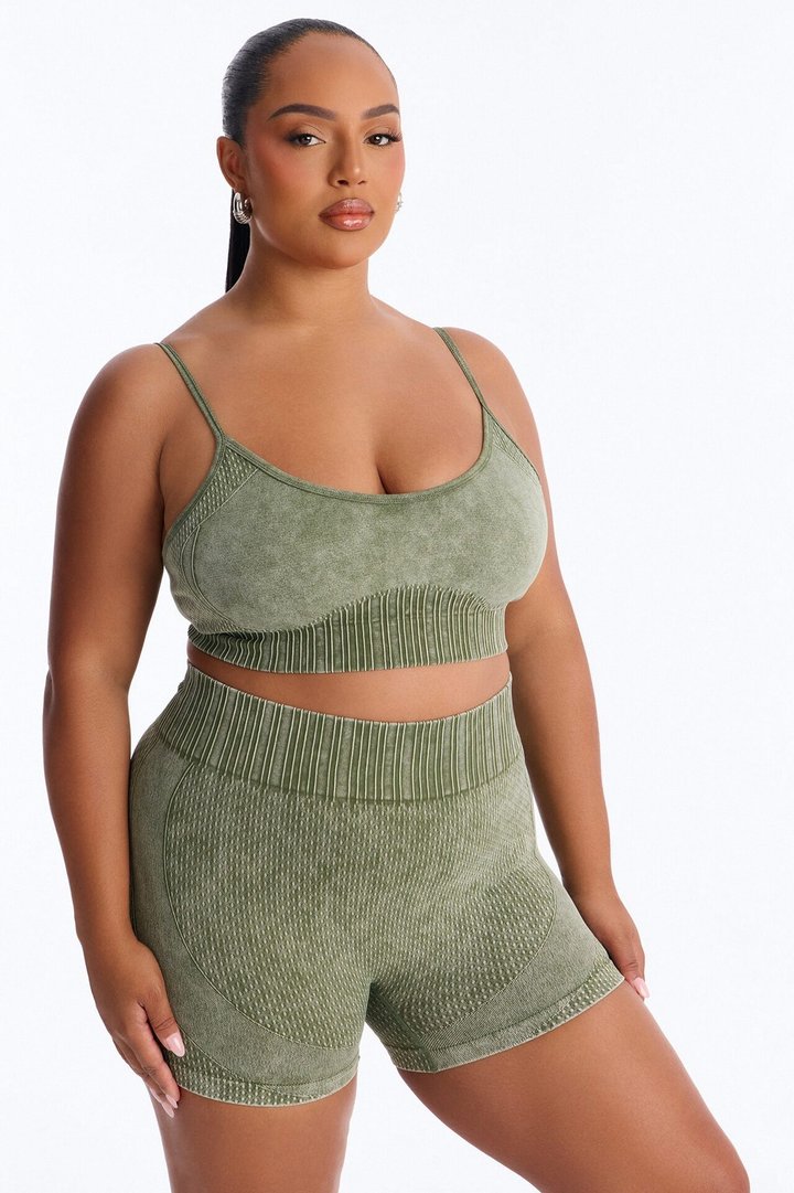 Wynn Washed Seamless Sculpting Short Set - Olive