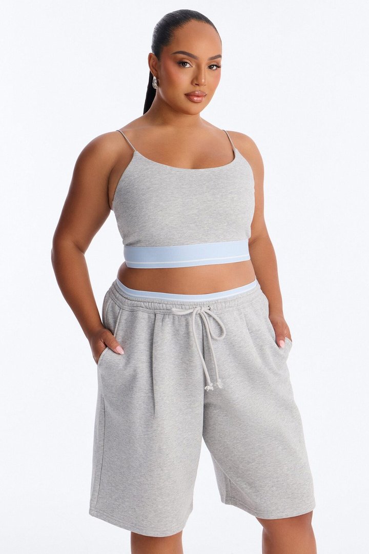 Keep It Cool Fleece Short Set - Heather Grey