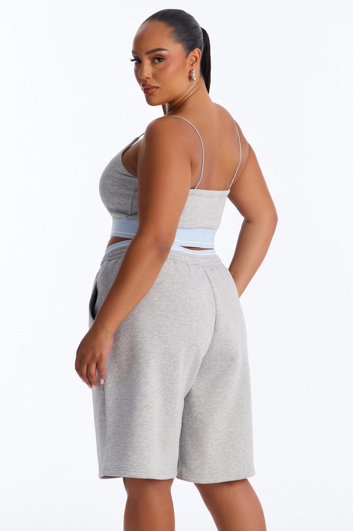 Keep It Cool Fleece Short Set - Heather Grey