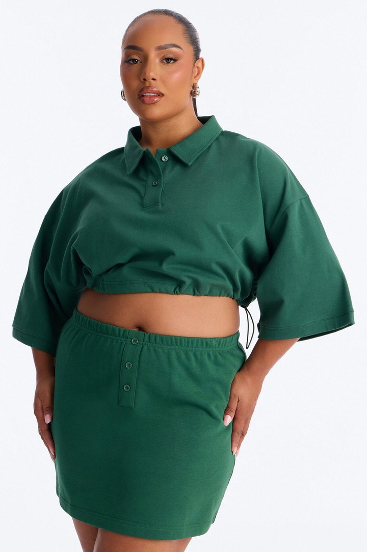 Bella French Terry Mini Skirt Set - Hunter