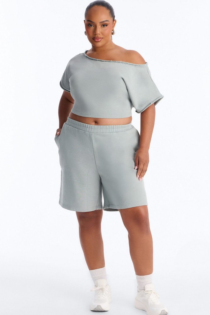 Shia Off Shoulder Short Set - Sage