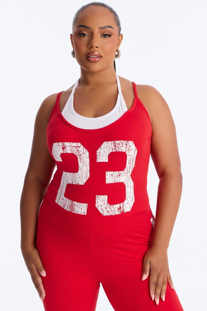 Hot Player 23 Capri Legging Set - Red/White