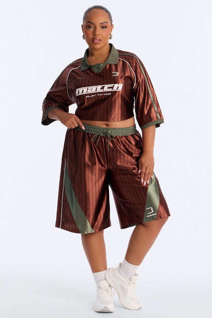 Play To Win Jort Set - Brown/combo