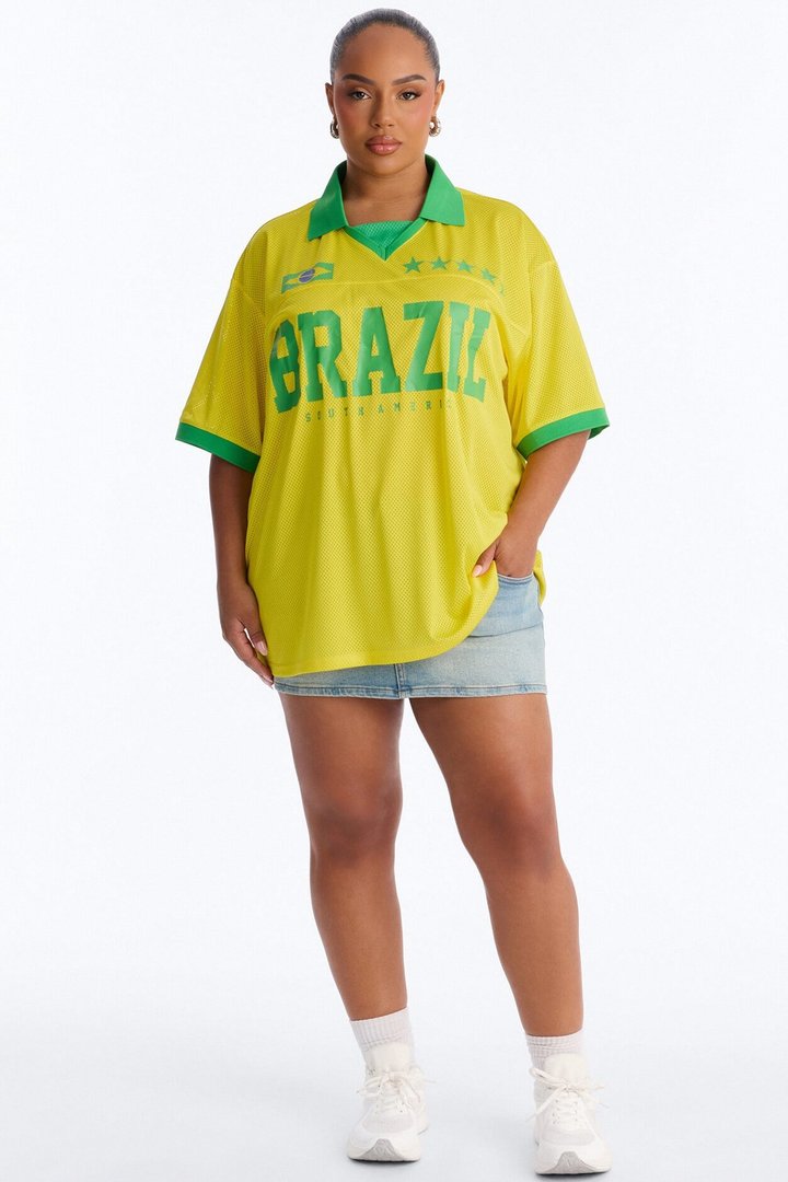 Brazil Mesh Collar Jersey - Yellow