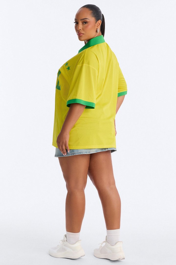 Brazil Mesh Collar Jersey - Yellow