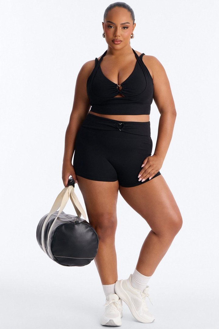 Cross Your Heart Double Lined Short Set - Black